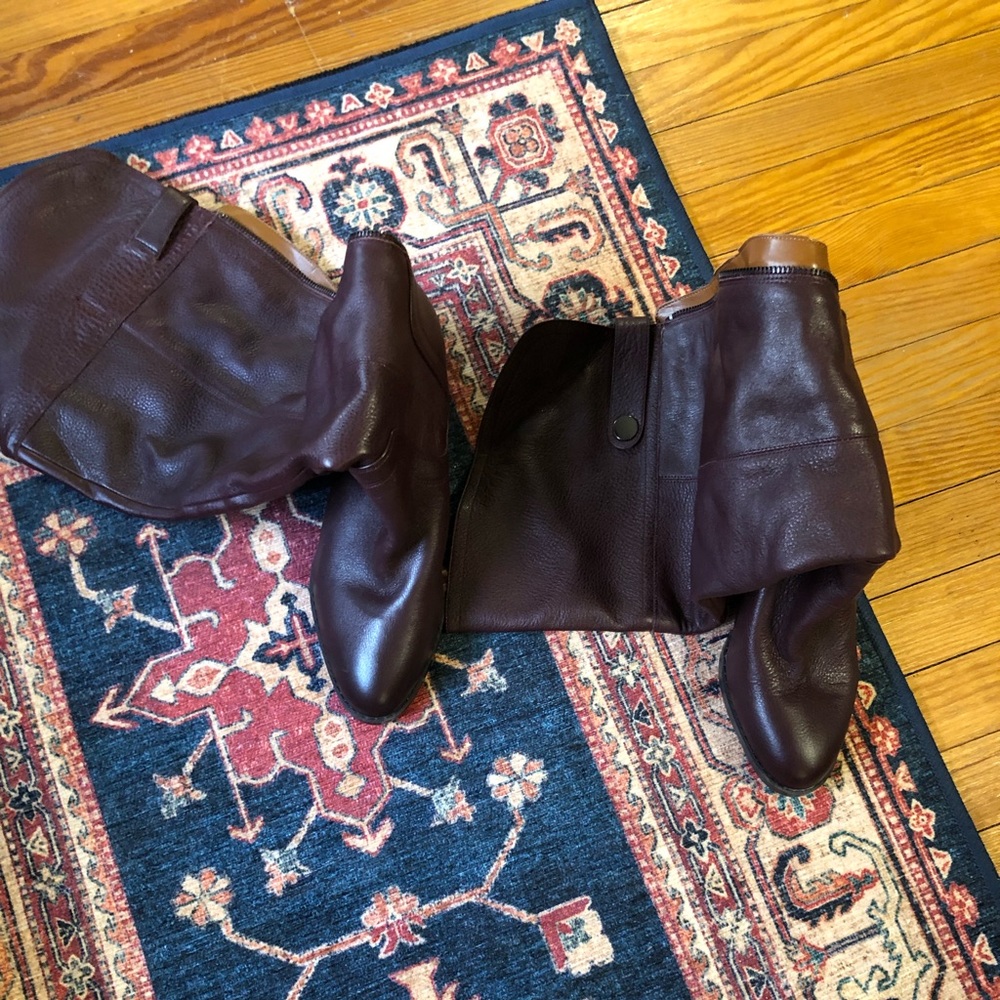Over the knee wide calf large calf plus size burgundy boot size 10 Franco Sarto.
